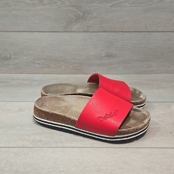 Betula By Birkenstock Women's Red Slide Sandals Shoes Sz 37/6 Regular - Picture 1 of 14